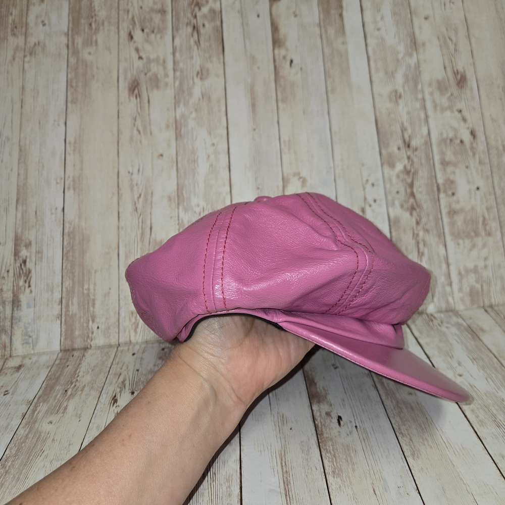 Vintage Wilsons Leather pink genuine leather newsboy cap 💕 - Picture 7 of 16